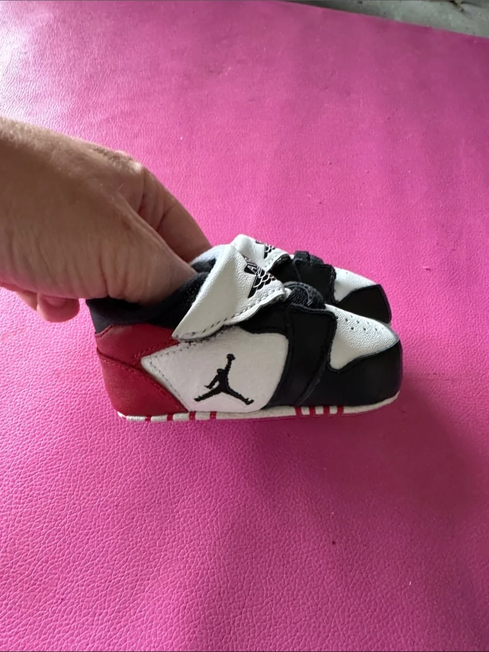 Jordan Baby Black and White Velcro Sneakers